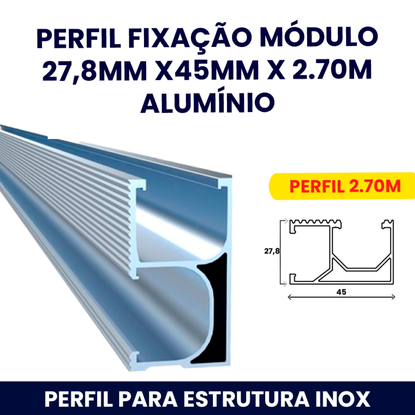 R$ 77,00-PERFIL FIXAÇÃO 2,7 m